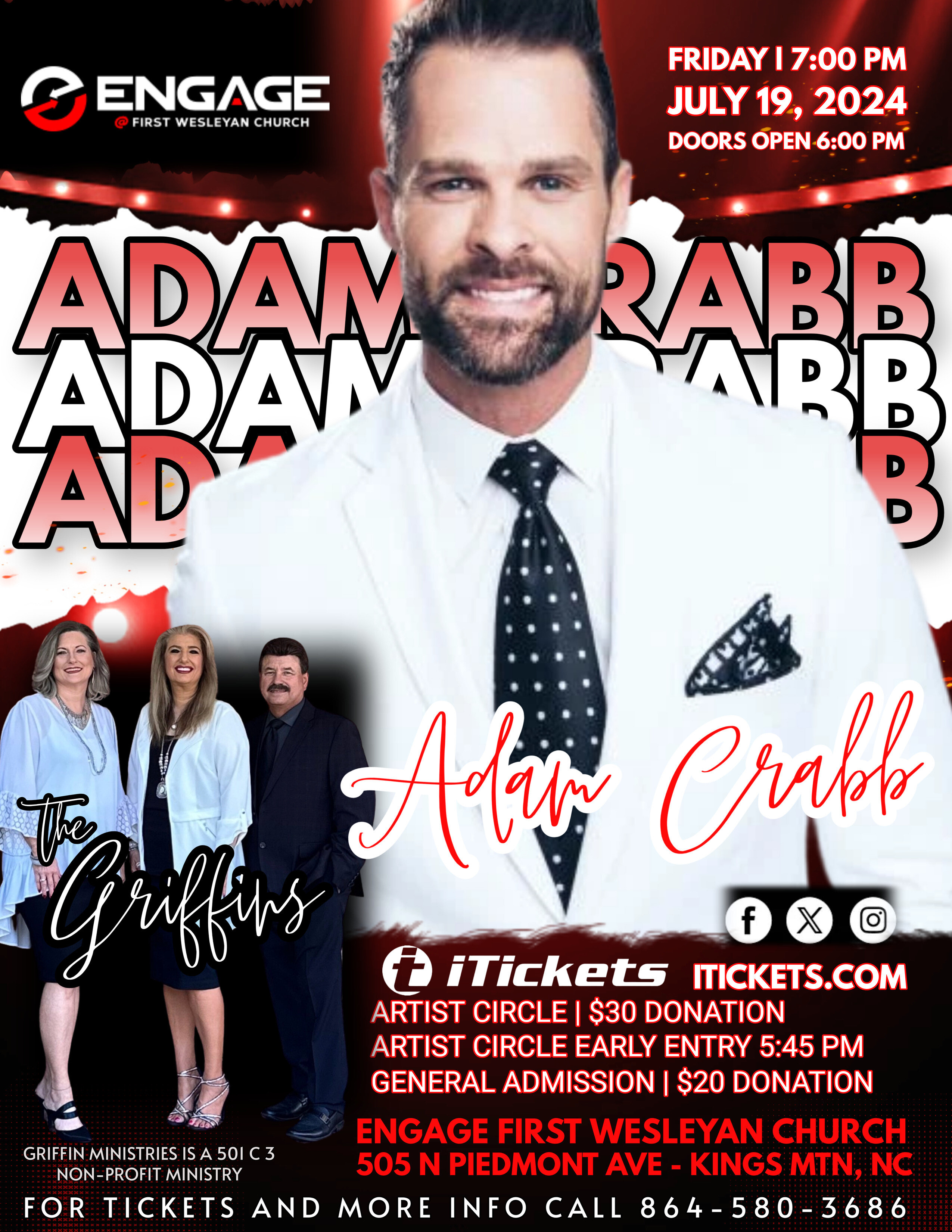 Tickets Adam Crabb in Kings Mountain, NC iTickets