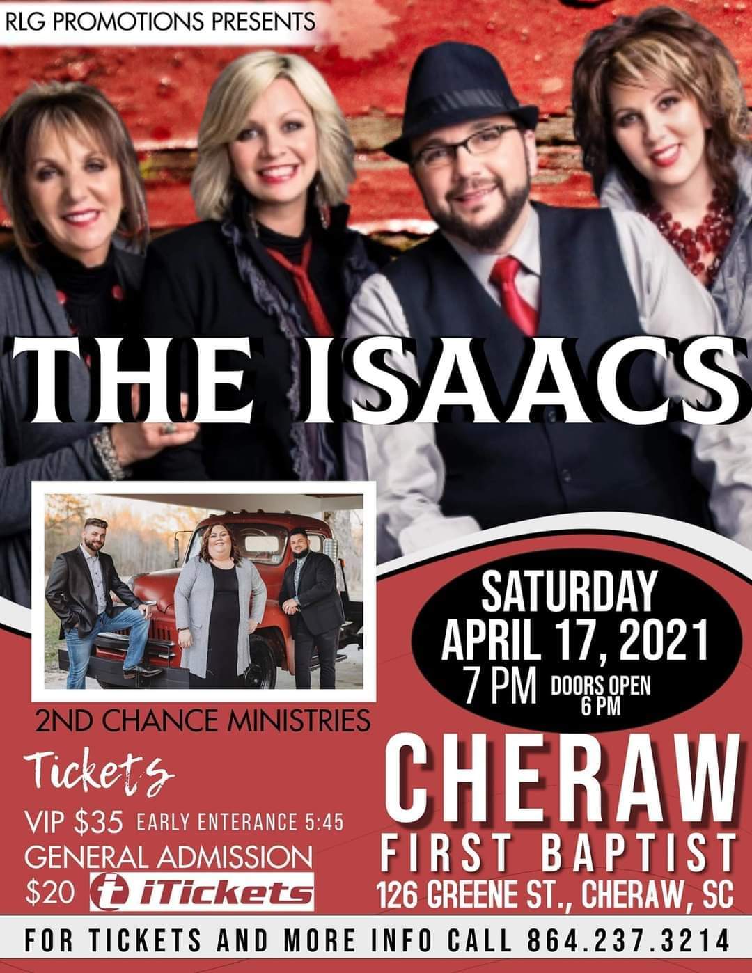 Tickets The Isaacs in Cheraw, SC iTickets
